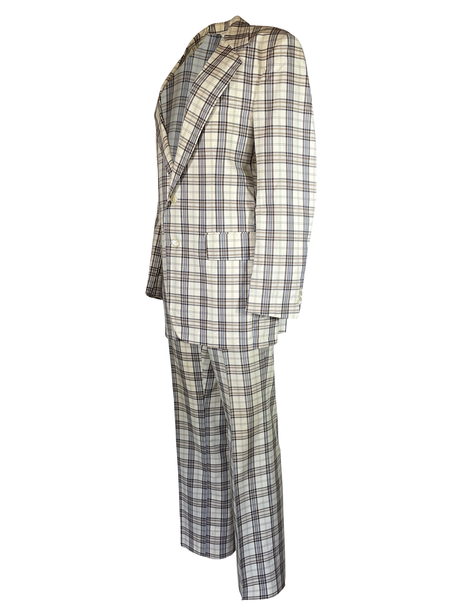 1970s Plaid Pant Suit