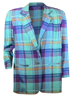 Caddyshack Blazer in Teal and Purple